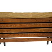 Mid-Century living room sofa in cognac , small model design