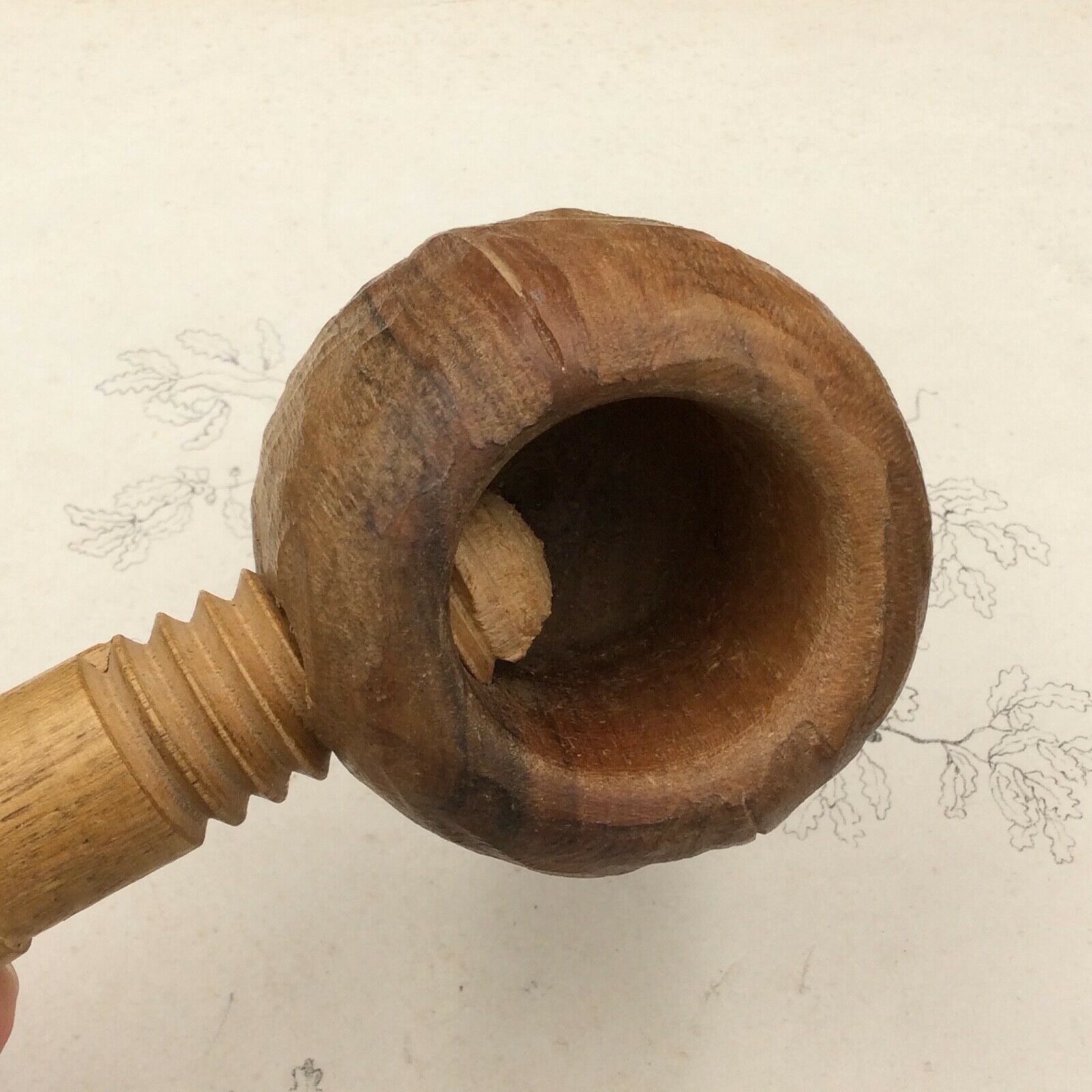 Old Nutcracker Nutty Wood Carved in Walnut Shape Vintage Popular Art