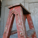 Wooden workshop folding stepladder