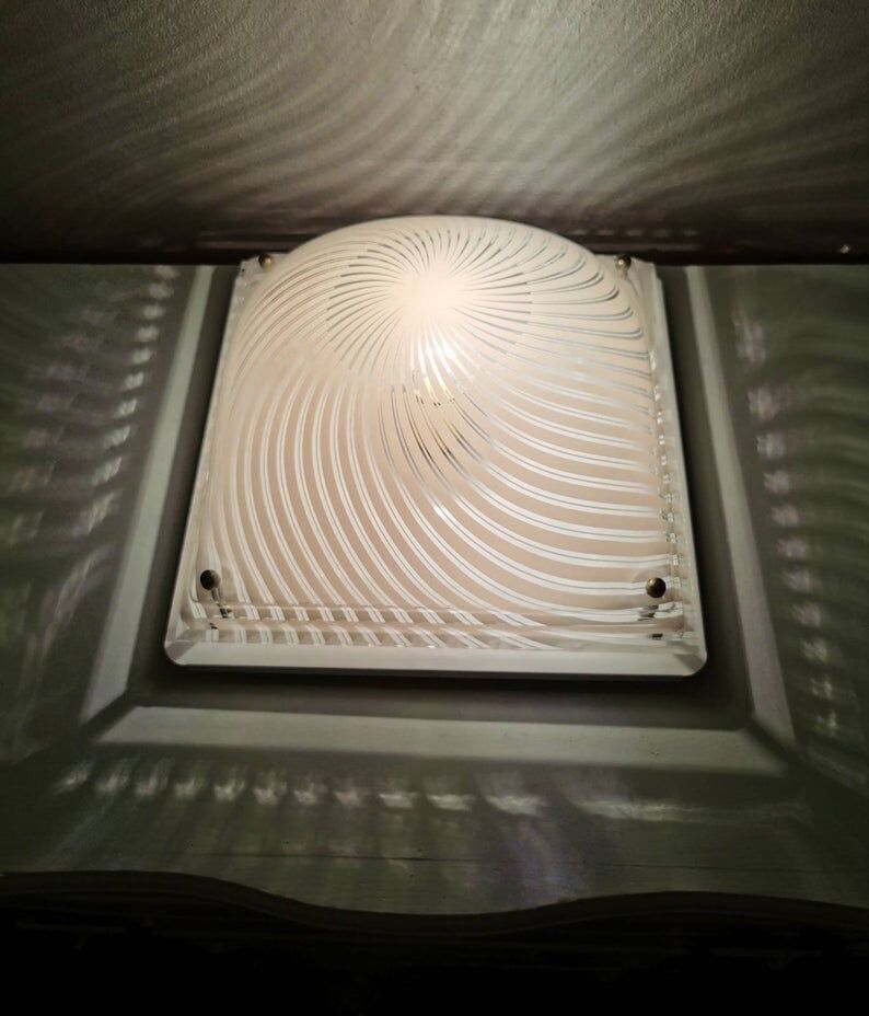 Massive Belgium 80s vintage square light