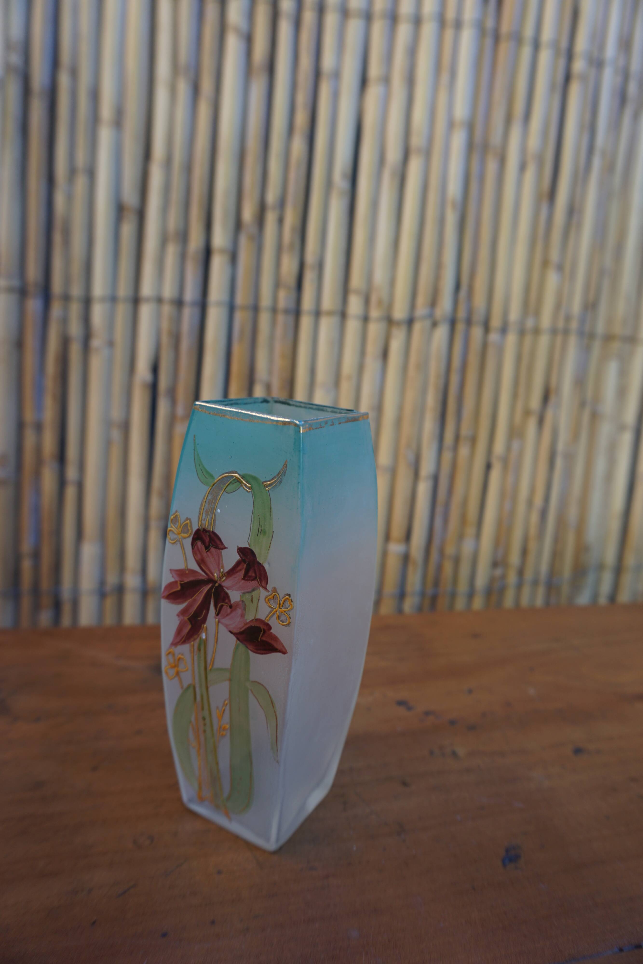 Art Nouveau green enamelled soliflore.