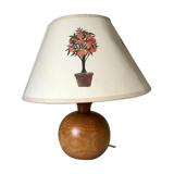 Vintage wooden ball bedside lamp