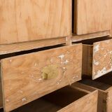 Solid pine cabinet fully stripped consisting of 3 doors and 6 drawers