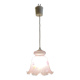 Pink glass suspension tulip shape / vintage