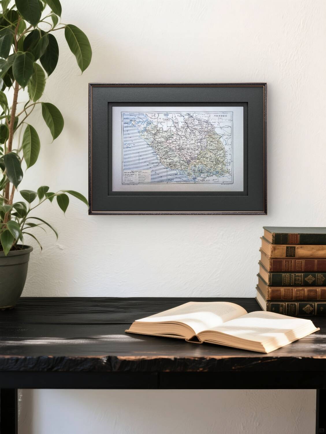 The Vendée, old map printed in 1889.