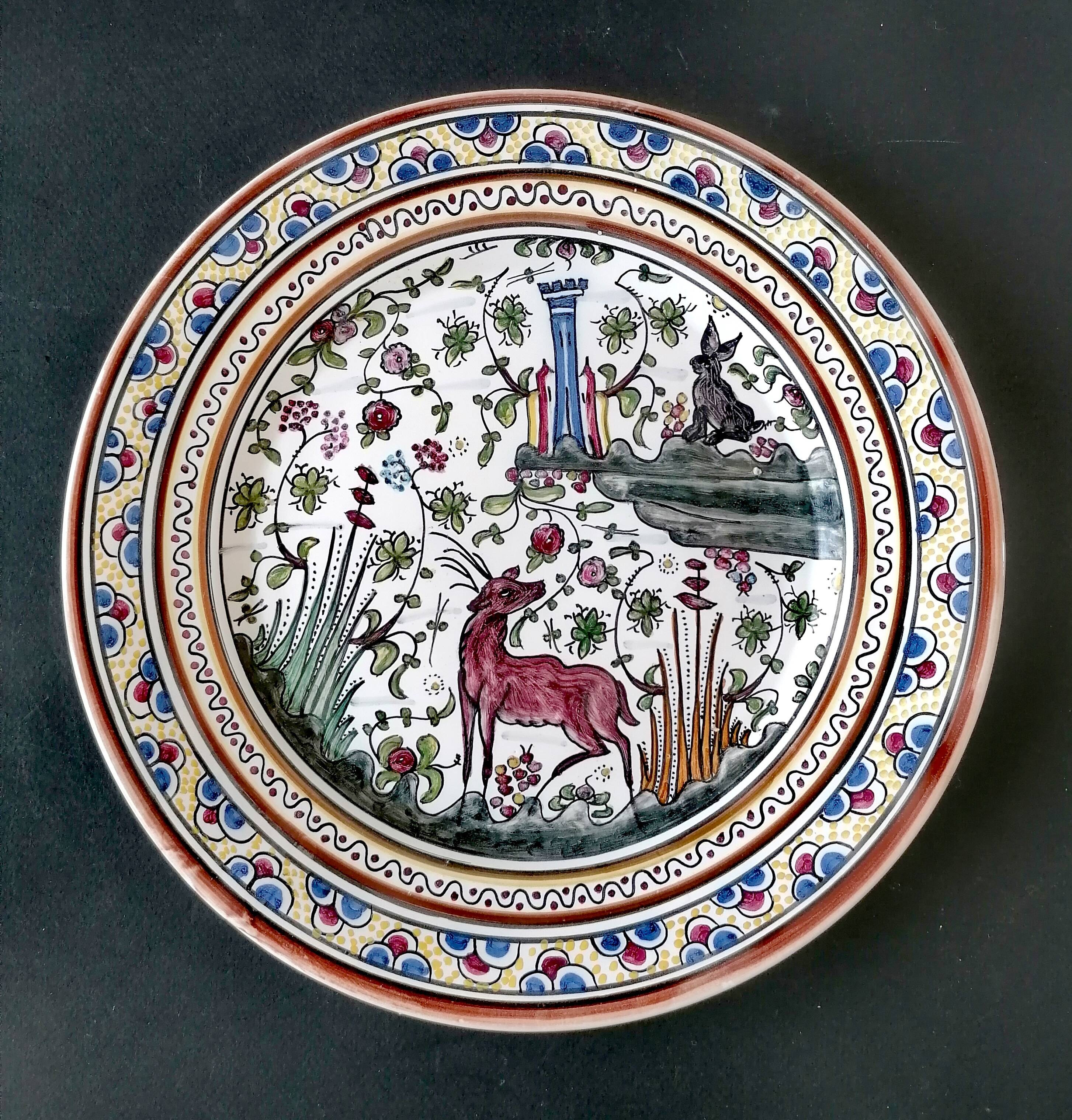 Two Coimbra Conimbriga earthenware plates.