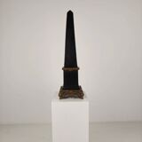 Black porcelain obelisk with bronze ornaments