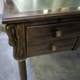 Empire-style minister's desk with swan necks in mahogany.