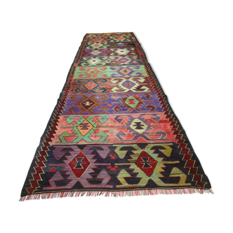 Antique Turkish Kilim Runner 316X97 cm shabby vintage old country home Kelim rug