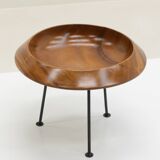 Solid teak fruit bowl on stand, 1960s Denmark.
