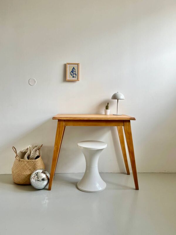 Table appoint / petit bureau pieds compas 1950