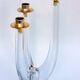 Schneider candle holder in crystal and gilded metal - three lights - 1960s