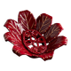Woven ceramic basket with petals in oxblood slip / baroque style, eclectic