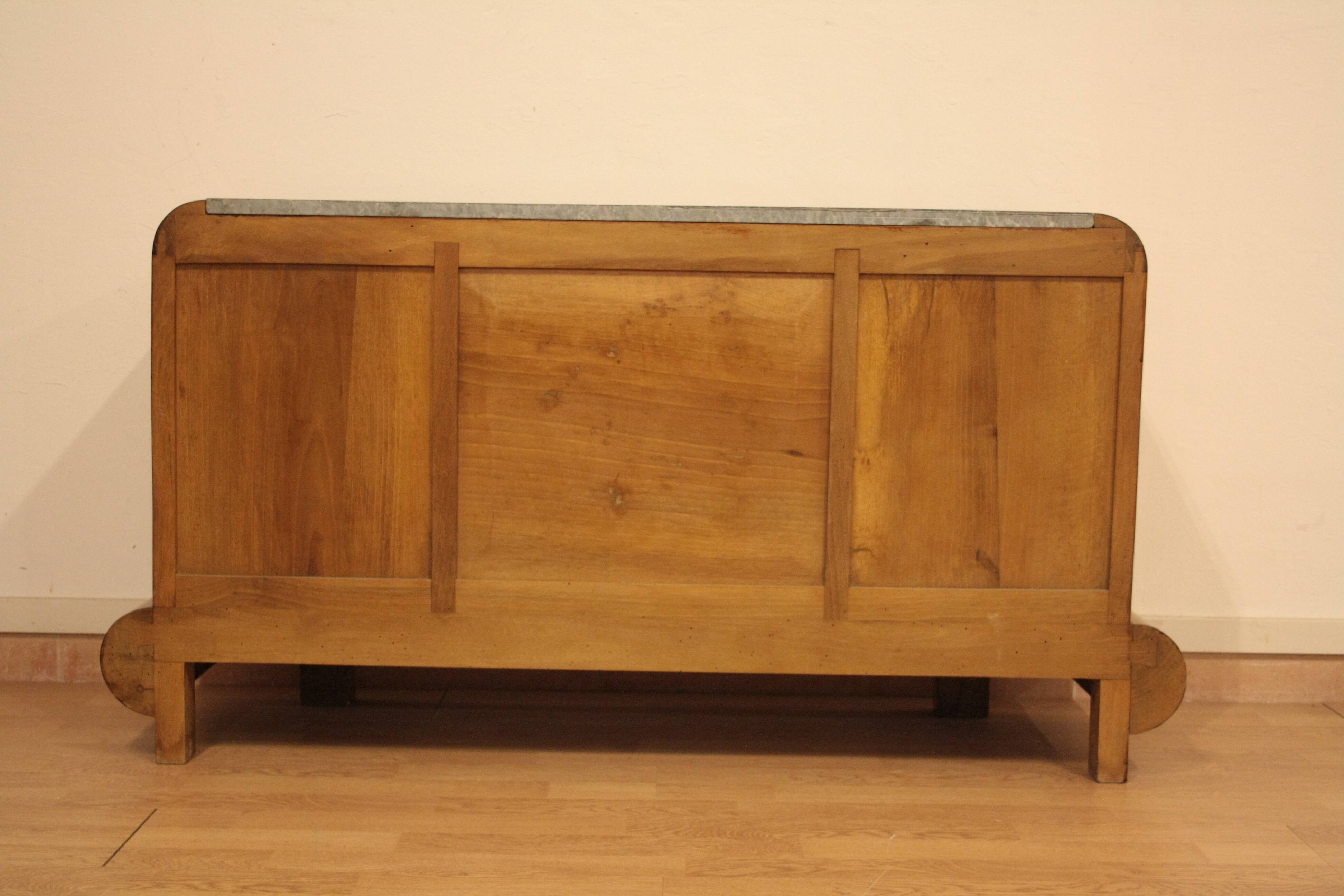 Art Deco Walnut TV Stand, 1950s, Mid-Century Modern Style