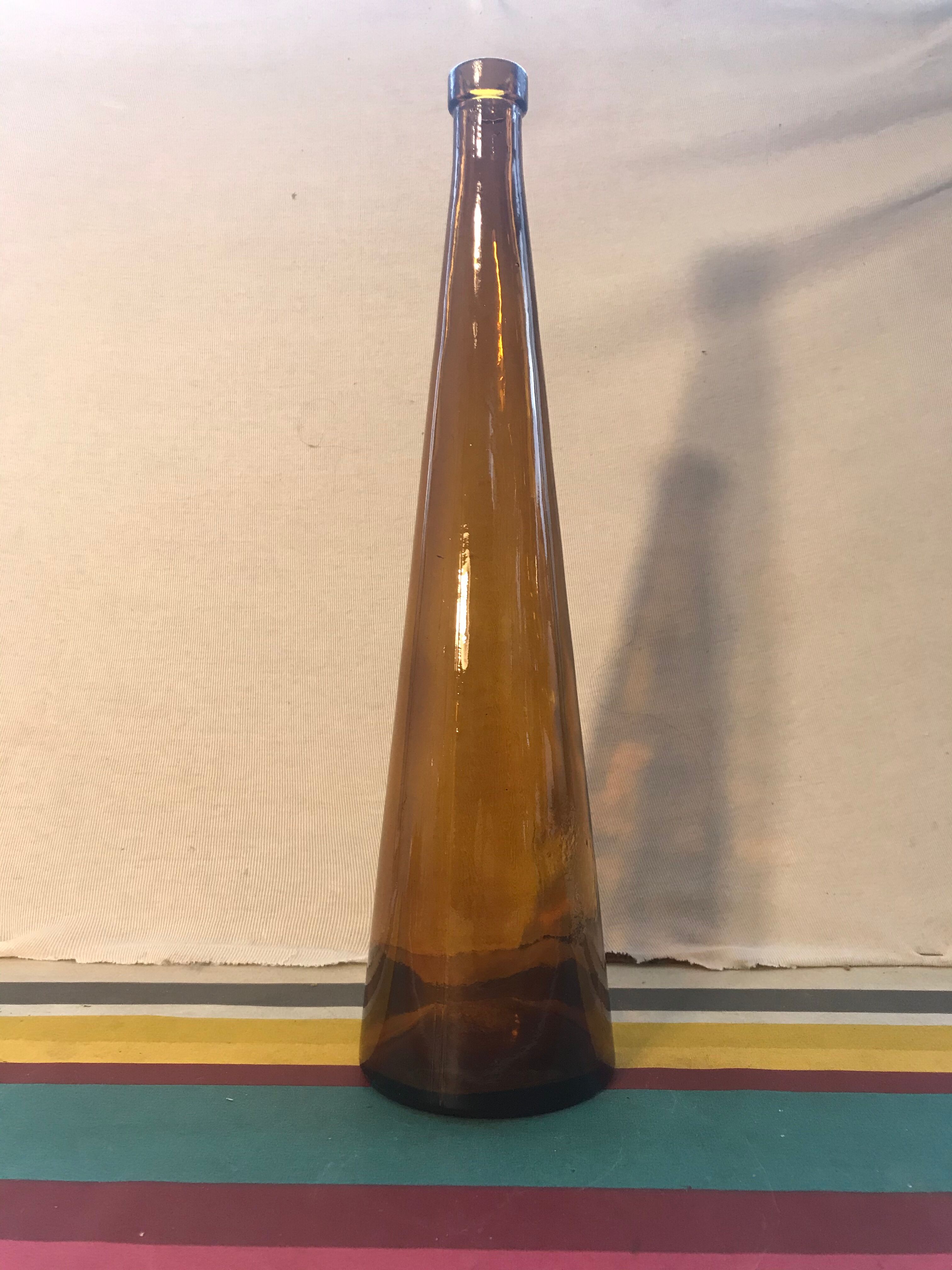 Old Bottle Glass Bottle Blown Bullé Brown Orange Vintage
