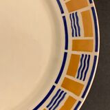 8 assiettes plates anciennes badonviller, modèle edith, 1900