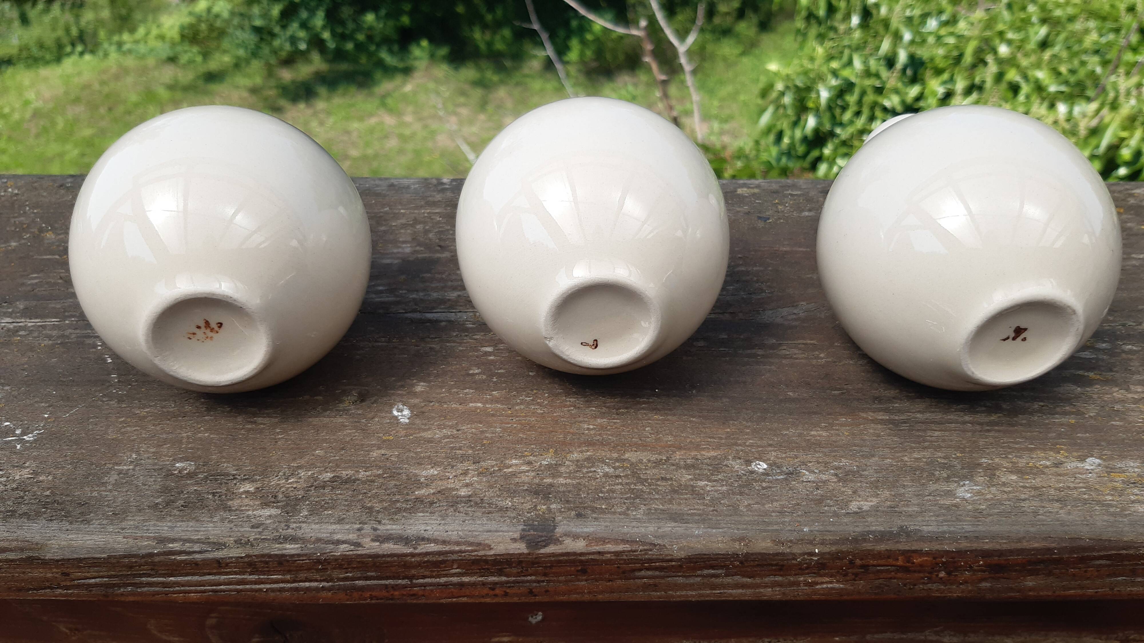 Lot de 3 vases boules faïence de Villenauxe
