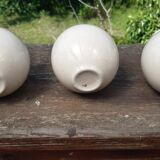 Set of 3 Villenauxe earthenware ball vases