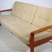 Vintage Scandinavian three-seater teak sofa, 1970s