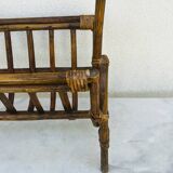 Bamboo rattan magazine rack 1960s