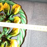 Vintage basket made of woven and glazed ceramic