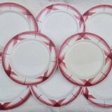 Set of 8 flat plates in Sarreguemines earthenware, Artix model