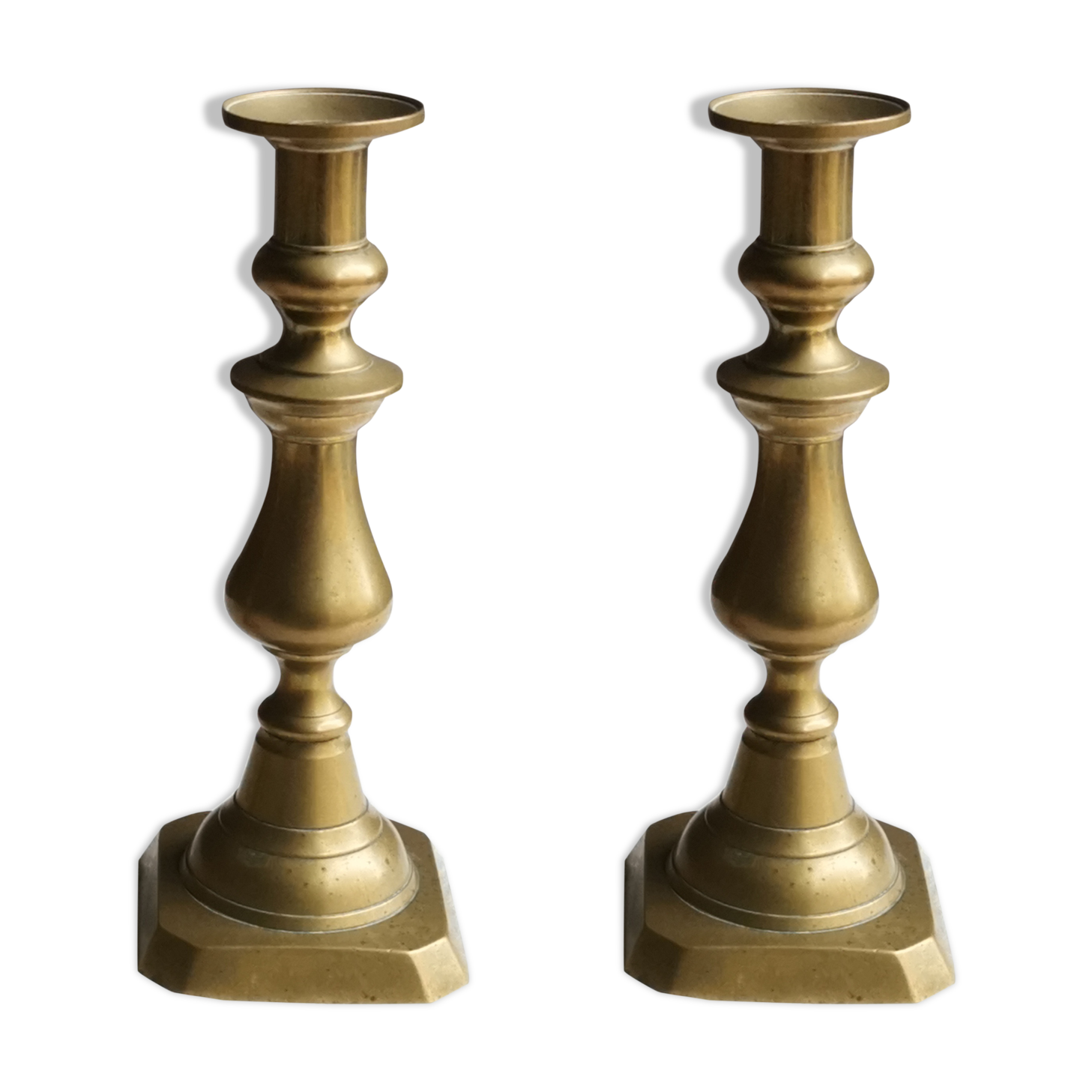 Pair of brass candlesticks