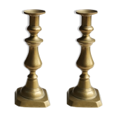 Paire de chandeliers en laiton