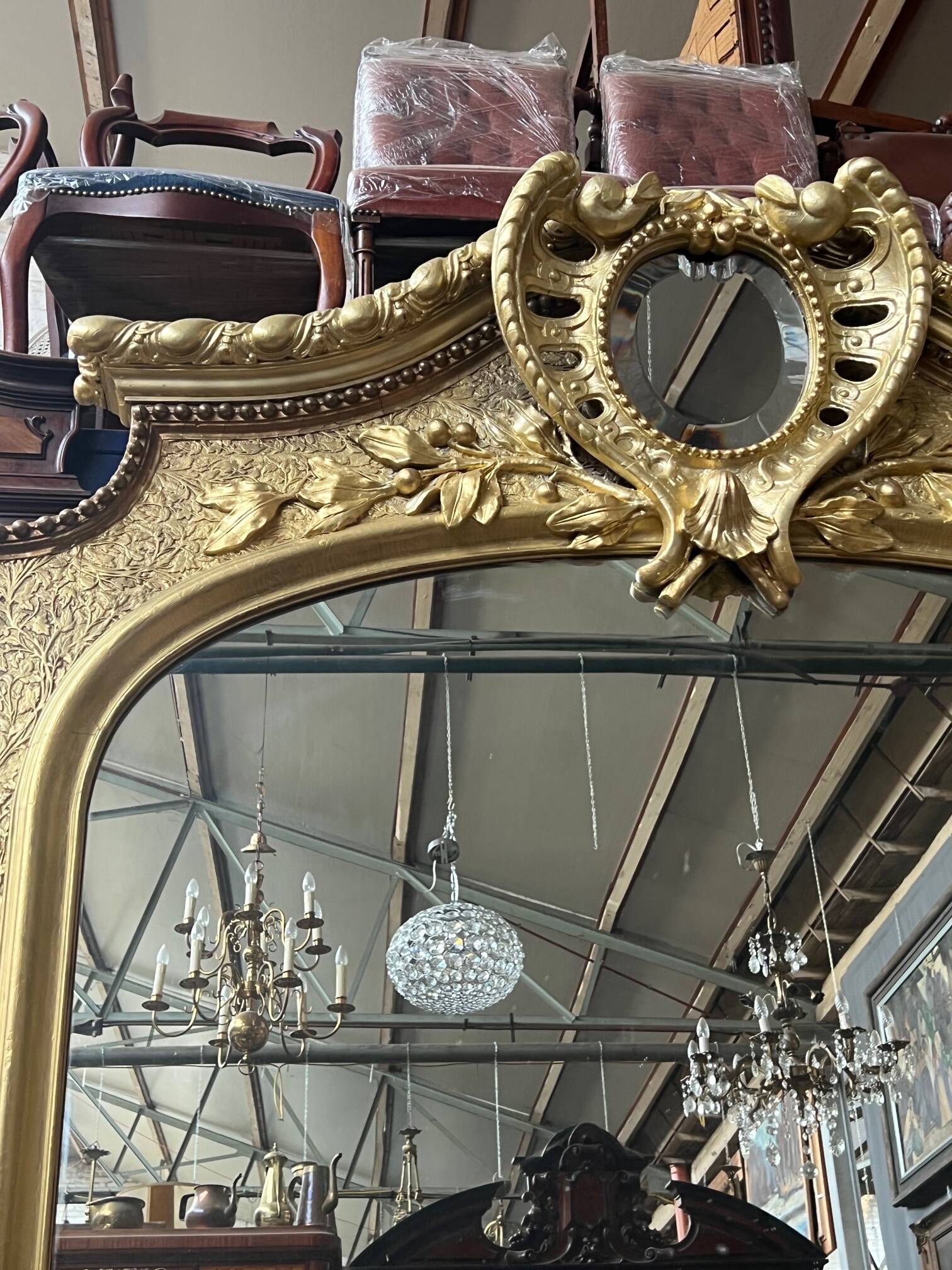 Large antique castle mirror