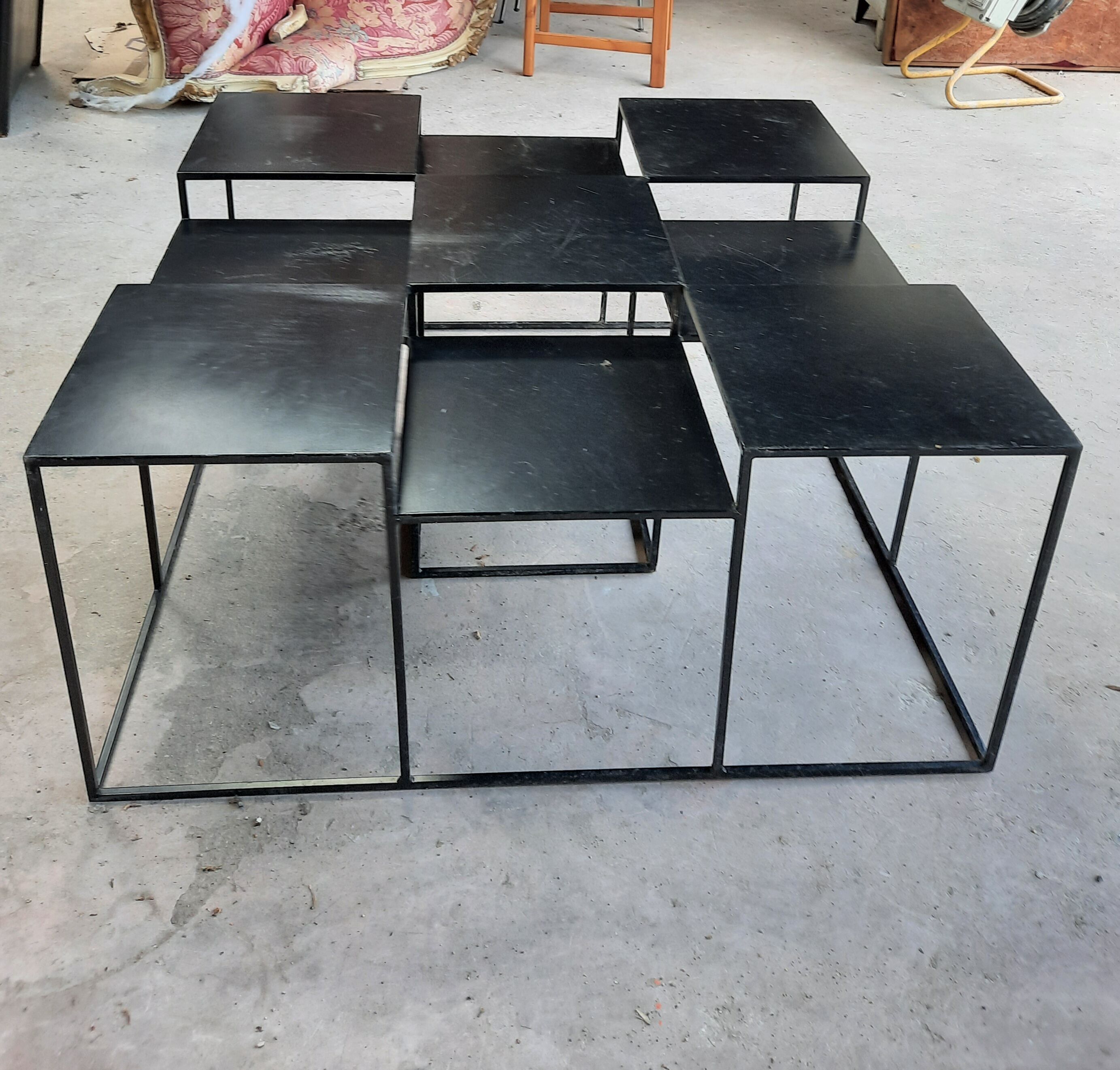 Metal design coffee table