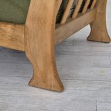 1970s, Danish armchair, original condition, wool, solid oak wood.