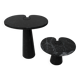 Mid Century Angelo Mangiarotti Pair of Eros Black Marble Side Tables Italy