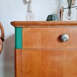 Bedside wood compass feet