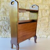 Vintage side table with magazine rack, 1960s