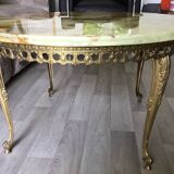Marble and brass side coffee table