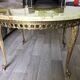 Accent coffee table in marble and brass