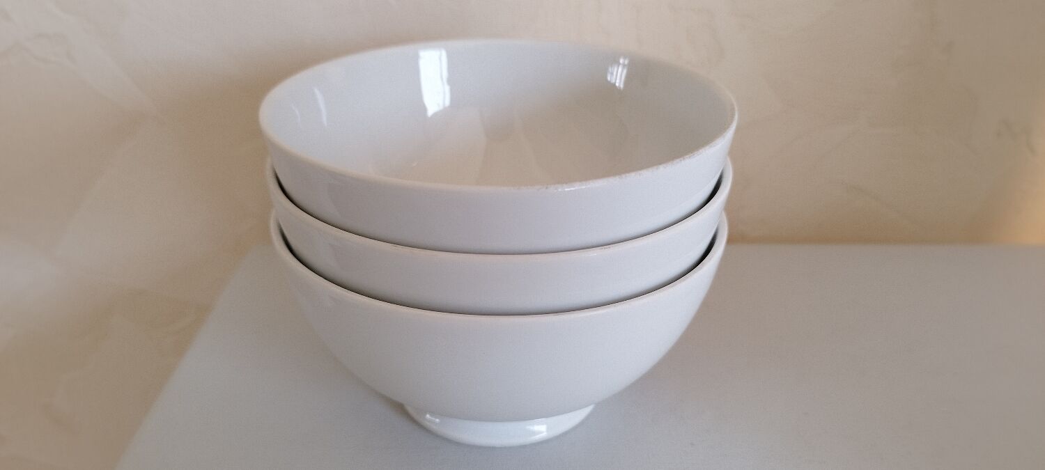 Set of 3 purple bowls