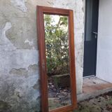 Old beveled wooden frame mirror 159x60cm