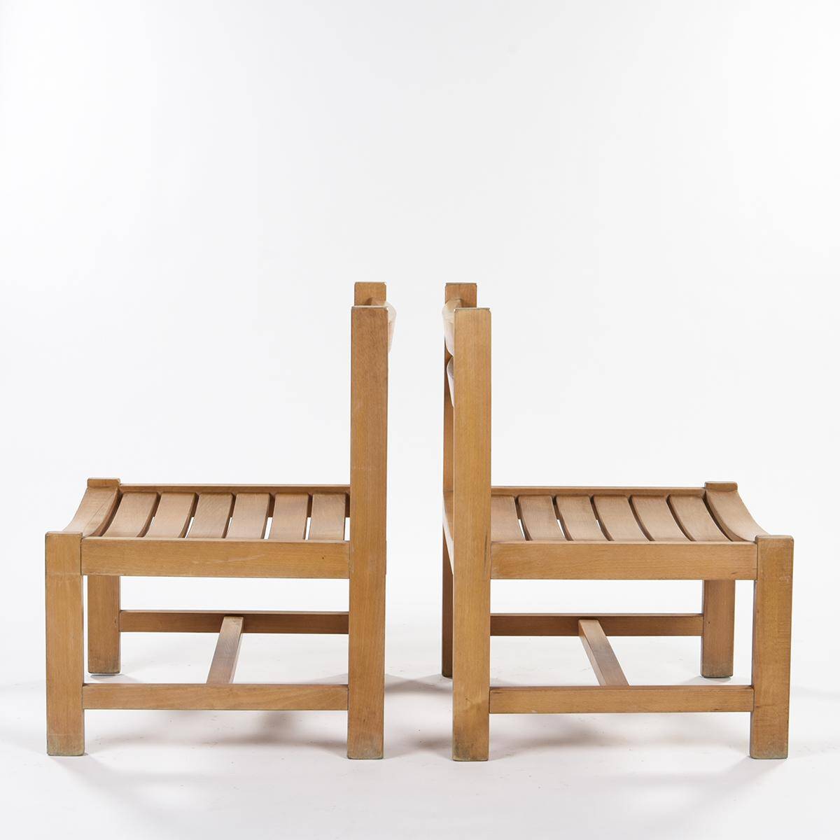 Pair of low chairs by André Sornay, circa 1960