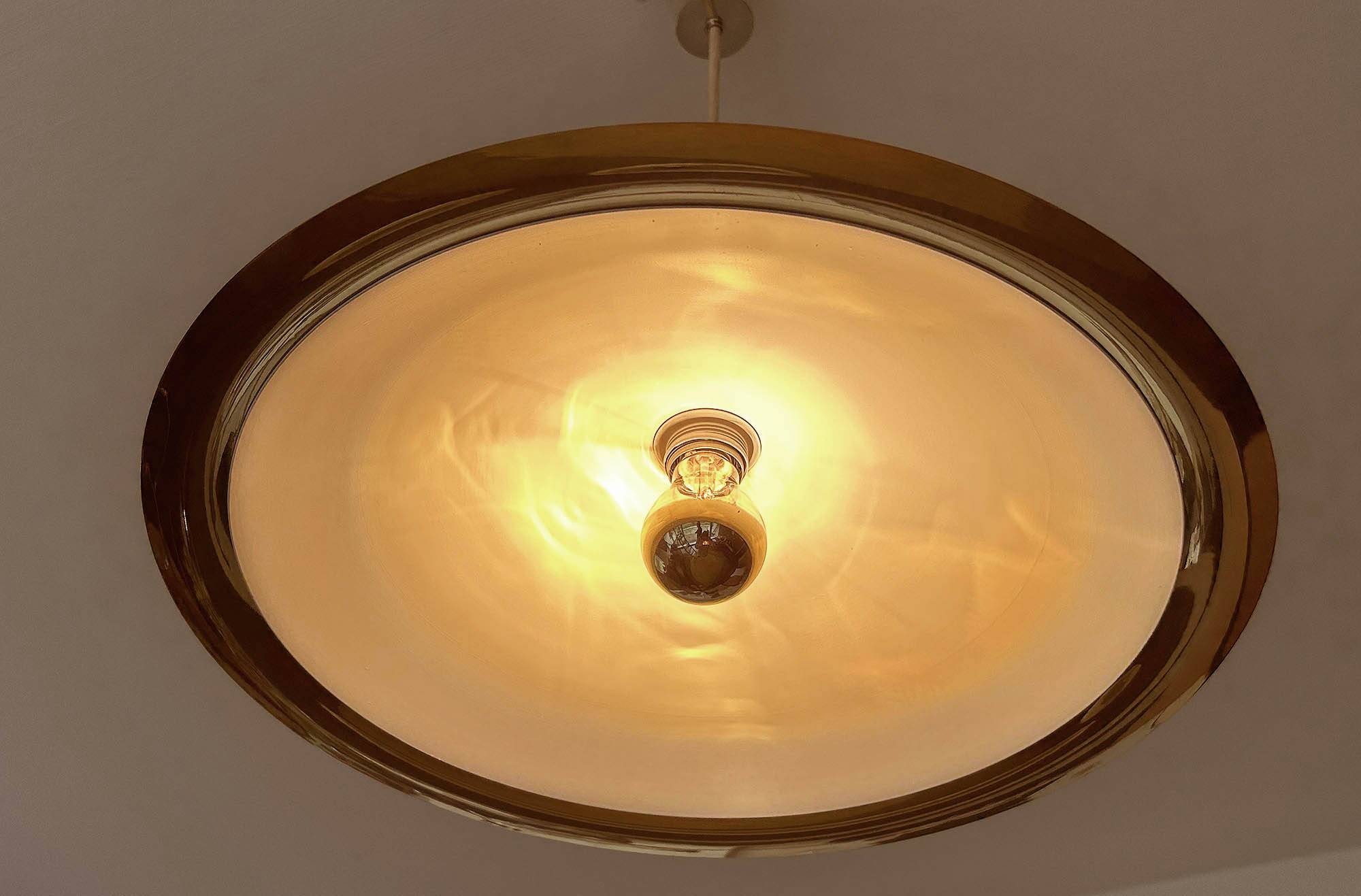 Large Scandinavian Pendant Light in Brass