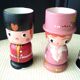 Set of 4 painted wooden characters eggcups