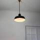 Black industrial enamel pendant light Vintage from Emo, 1960s