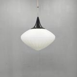 Adjustable Czech Pendant Light, Opaline Glass, 1970s