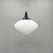 Adjustable Czech Pendant Light, Opaline Glass, 1970s