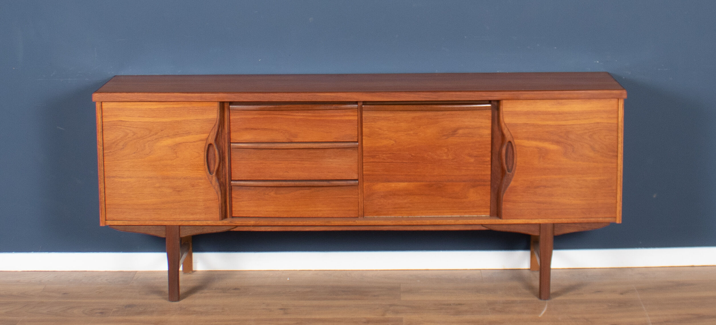 Retro teak 1960s long mid century sideboard by jentique