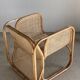Amsterdam rattan armchair with U-shaped armrest, squared canework