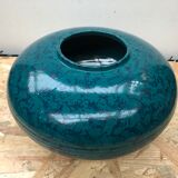 Ancien vase st clément ref 9058 céramique bleu vert made in france vintage