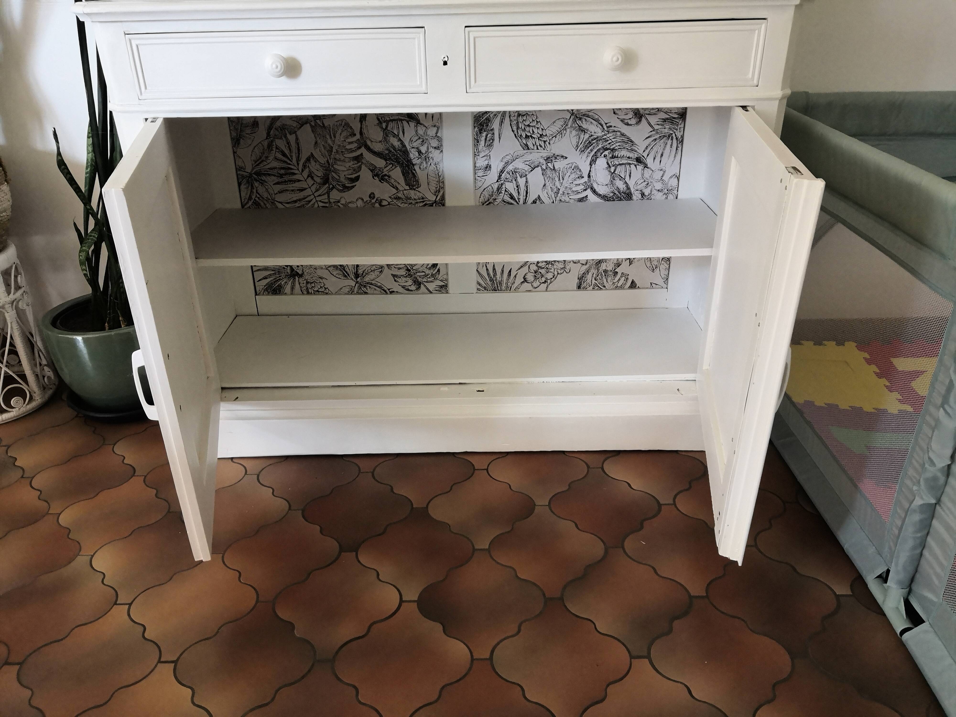 Vintage buffet cupboard restyled cannage