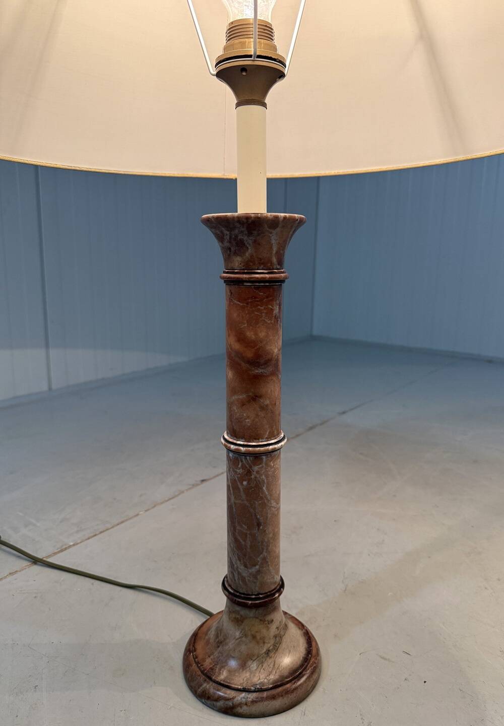 Set of 2 large marble table lamps 1970's