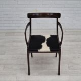 1960s, Danish design by Ole Wanscher, armchair, mahogany wood, cowhide, reupholstered.